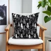 Black Pack of Cats Pillow Cover