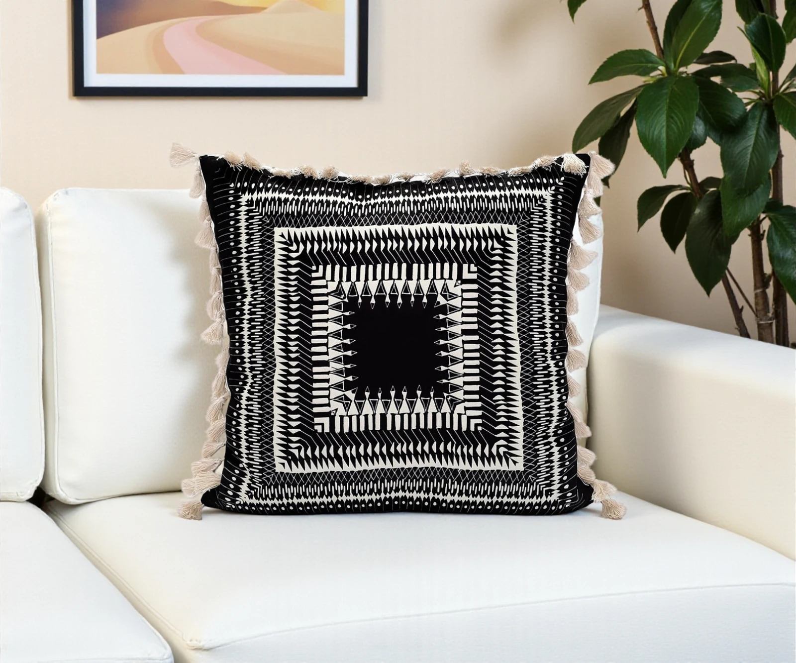 Black Tribal Aztec Pillow Cover