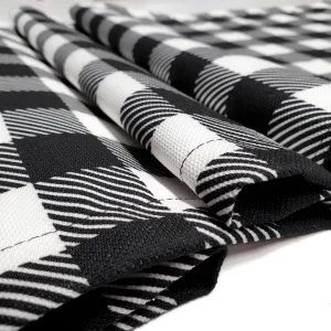 Black and White Gingham Table Runner