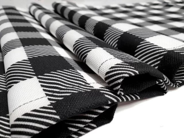 Black and White Gingham Table Runner