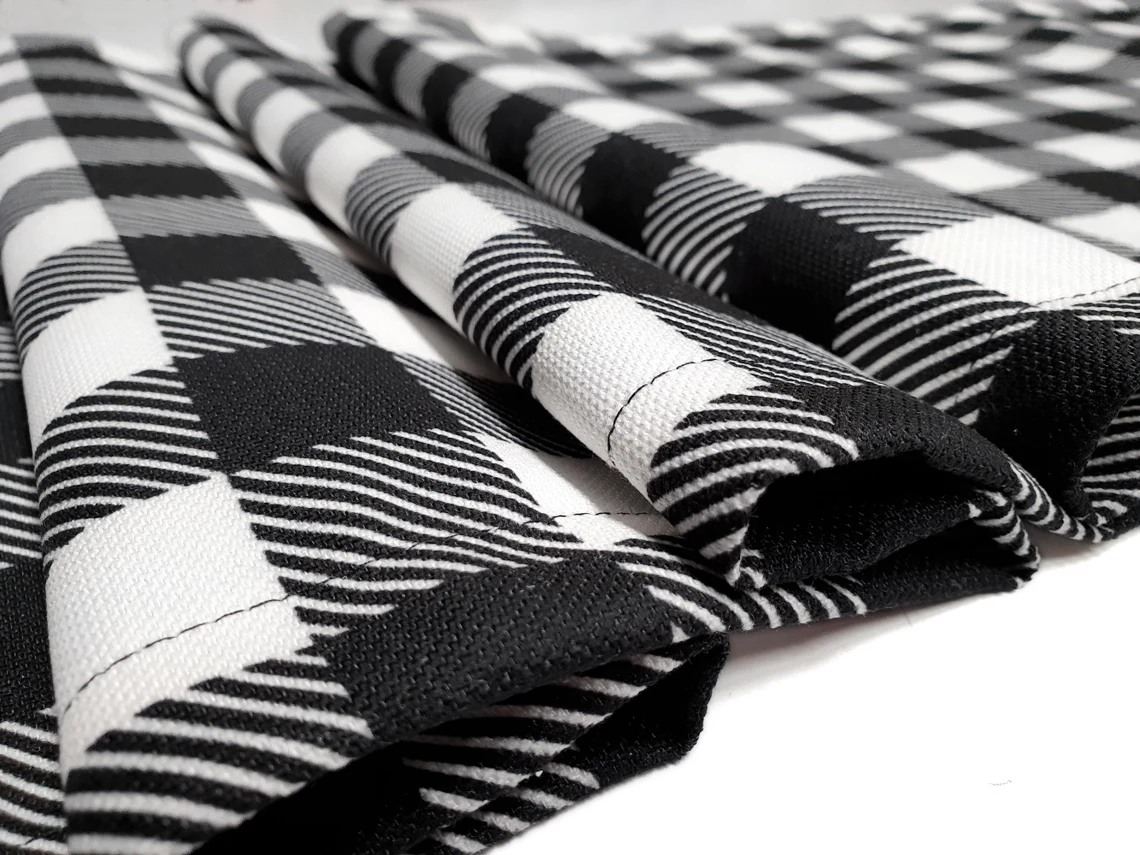 Black and White Gingham Table Runner