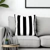 Black and White Medium Striped Pillow Cover