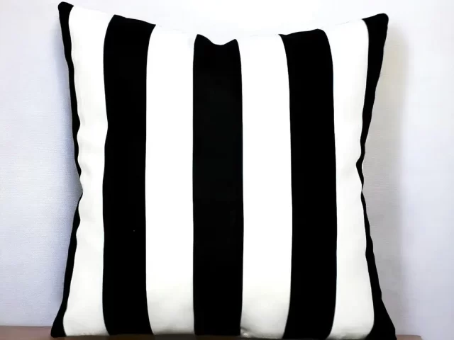 Black and White Medium Striped Pillow Cover