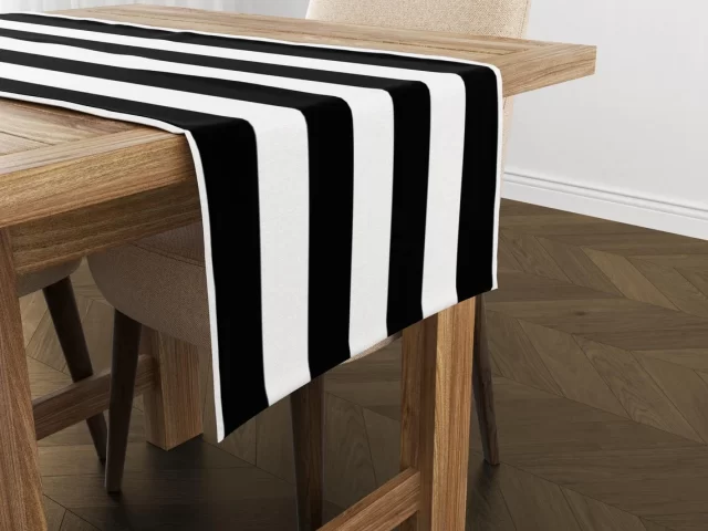 Black and White Striped Table Runner