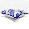 Bleu Blanc Porcelain Vases Piped Pillow Cover