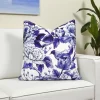 Blue Bird Flower Pillow Cover