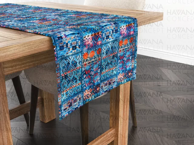 Blue Bohemian Kilim Table Runner