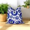 Blue Evil Eye Pillow Cover