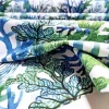 Blue Green Coral Print Fabric