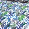 Blue Green Coral Print Fabric