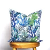 Blue Green Coral Print Pillow Cover