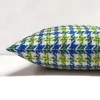 Blue Green Houndstooth Pillow Cover