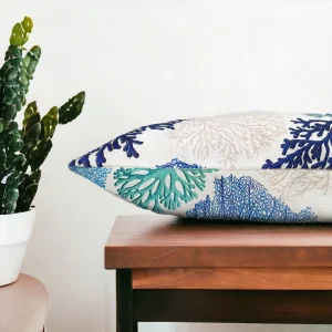 Blue Nautical Coral Reef Pillow Cover