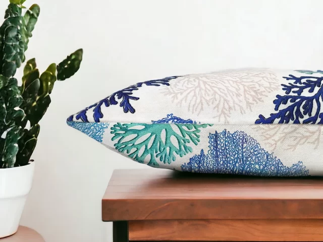 Blue Nautical Coral Reef Pillow Cover