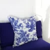 Blue Toile de Jouy Pillow Cover