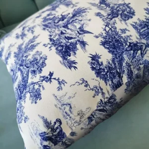 Blue Toile de Jouy Pillow Cover