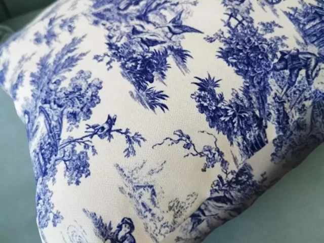 Blue Toile de Jouy Pillow Cover