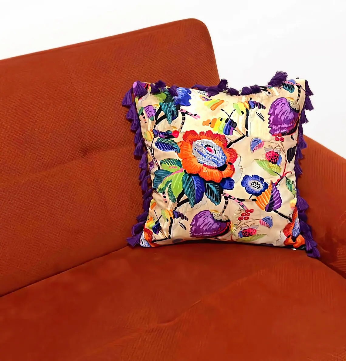 Boho Watercolor Floral Pillow Cover