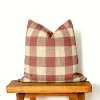 Brick Red Gingham Pillow Cover