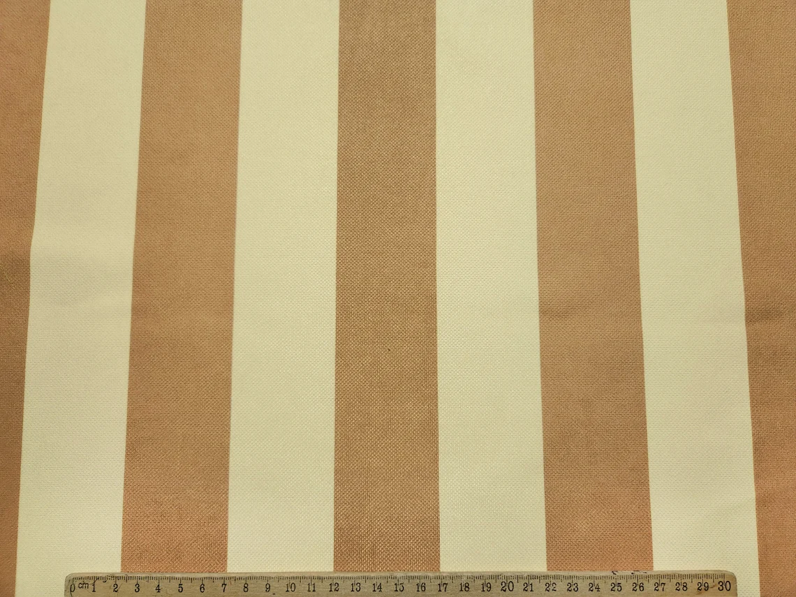 Caramel Beige Stripe Fabric