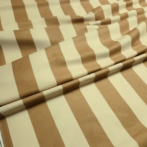 Caramel Beige Stripe Fabric