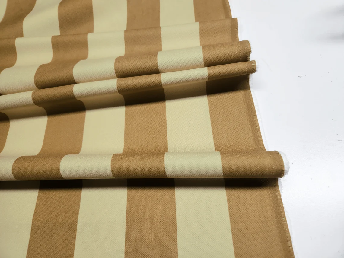 Caramel Beige Stripe Fabric