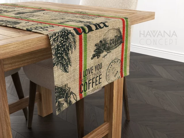 Coffee Sack Print Table Runner