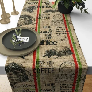 Coffee Sack Print Table Runner