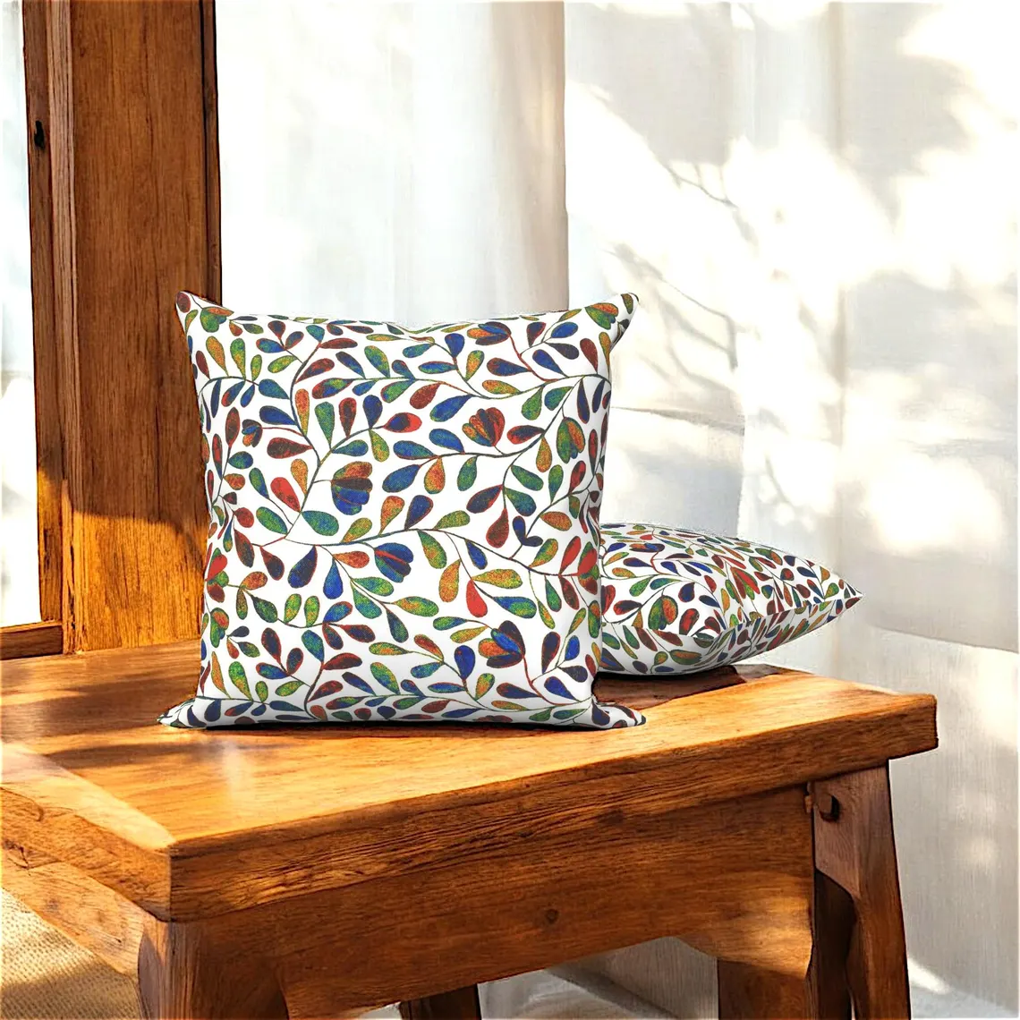 Colorful Autumn Leaves Pillow Cover