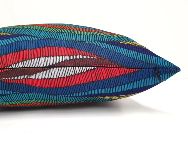Colorful Geometric Waves Pillow Cover