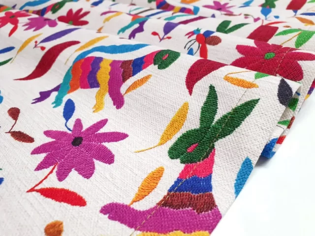 Colorful Mexican Otomi Table Runner