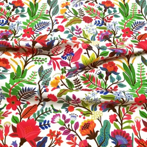 Colorful Vibrant Polish Floral Fabric