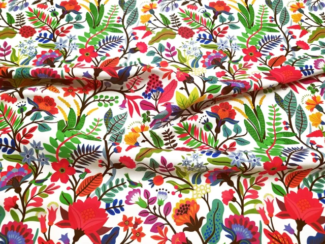 Colorful Vibrant Polish Floral Fabric