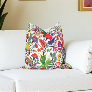 Colorful Vibrant Polish Floral Pillow Cover