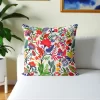 Colorful Vibrant Polish Floral Pillow Cover