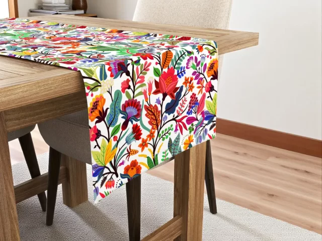 Colorful Vibrant Polish Floral Table Runner