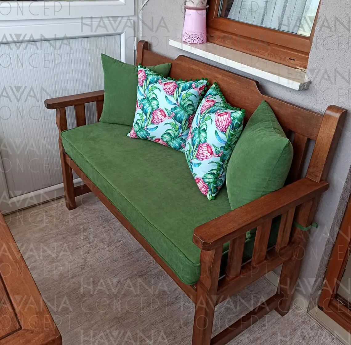 Floral African Protea Pom-Pom Pillow Cover