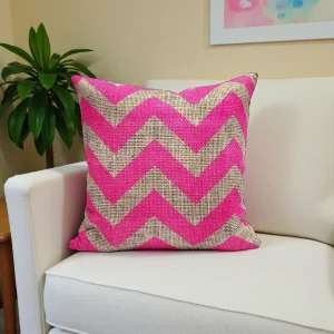 Fuchsia Chevron Print Pillow Cover