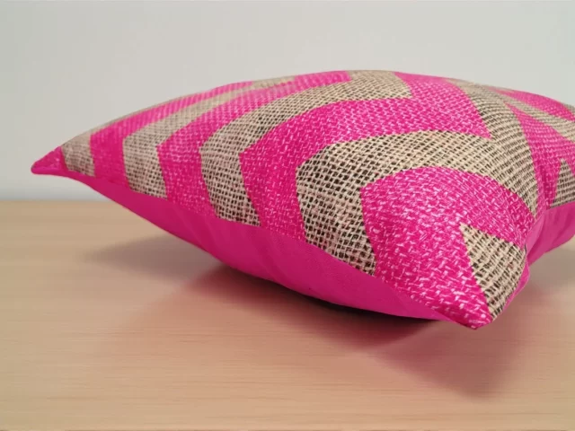 Fuchsia Chevron Print Pillow Cover