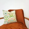 Green Strawberry Thief Pillow Cover