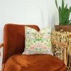 Green Strawberry Thief Pillow Cover