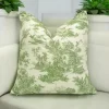Green Toile de Jouy Pillow Cover