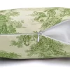 Green Toile de Jouy Pillow Cover
