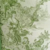 Green Toile de Jouy Piped Pillow Cover