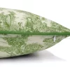 Green Toile de Jouy Piped Pillow Cover