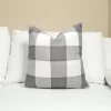 Grey Large Gingham Pillow Cover