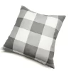 Grey Large Gingham Pillow Cover
