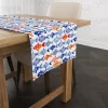 Hand Drawn Watercolor Fish Table Runner