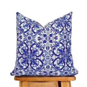 Italian Majolica Tile Azulejo Pillow Cover