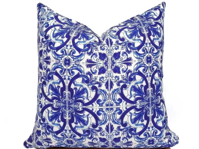 Italian Majolica Tile Azulejo Pillow Cover
